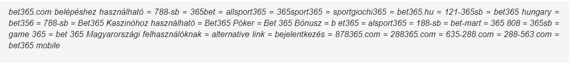 Bet365 Alternatív Link